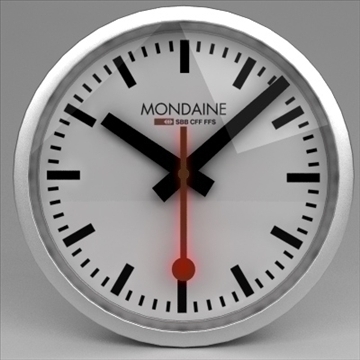 clock mondaine swiss railway 3d model 3ds max dwg fbx obj 99815