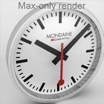 clock mondaine swiss railway 3d model 3ds max dwg fbx obj 99817
