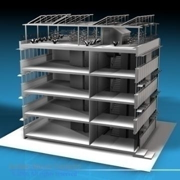 ecological building cutaway 3d model 3ds dxf c4d obj 78516