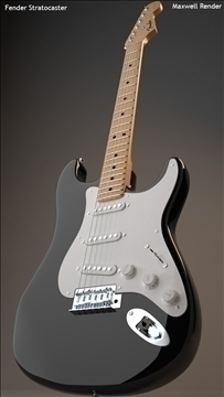 fender stratocaster eric clapton edition 3d model 3ds max dxf dwg texture obj 112150