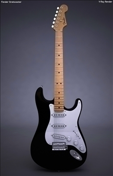 fender stratocaster eric clapton edition 3d model 3ds max dxf dwg texture obj 112154
