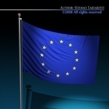 flag european union 3d model 3ds dxf c4d obj 89628