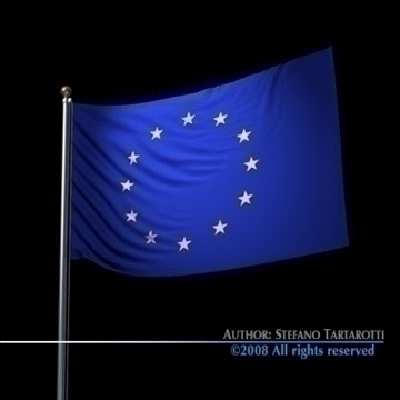 flag european union 3d model 3ds dxf c4d obj 89629
