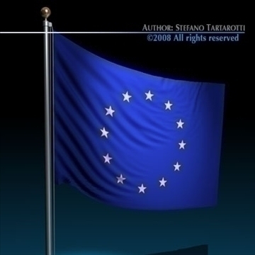 flag european union 3d model 3ds dxf c4d obj 89630