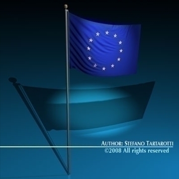 flag european union 3d model 3ds dxf c4d obj 89631