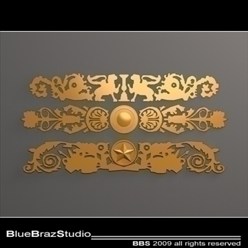 gold decoration 3d model 3ds dxf c4d obj 101549