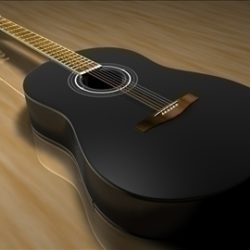 guitar v1 3d model 3ds dxf c4d texture obj 110064
