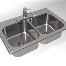 kh004a00 kitchen sink double bowl 3d model max dxf dwg 107461