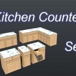 kitchen counter top set 001 3d model 3ds max ma mb 111304