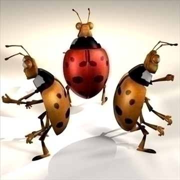 ladybug cartoon 3d model 3ds dxf c4d obj 92805