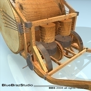 leonardo mechanical drum 3d model 3ds dxf c4d obj 92049