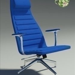 lotus blu fabric armchair 3d model 3ds max fbx obj 109885