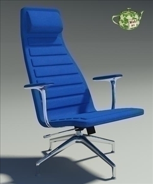 lotus blu fabric armchair 3d model 3ds max fbx obj 109885
