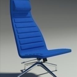 lotus simple blue leather armchair 3d model 3ds max fbx obj 92347