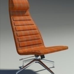 lotus simple orange fabric armchair 3d model 3ds max fbx obj 92351