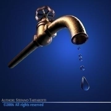 tap with water drops 3d model 3ds dxf c4d obj 77858