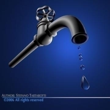 tap with water drops 3d model 3ds dxf c4d obj 77864