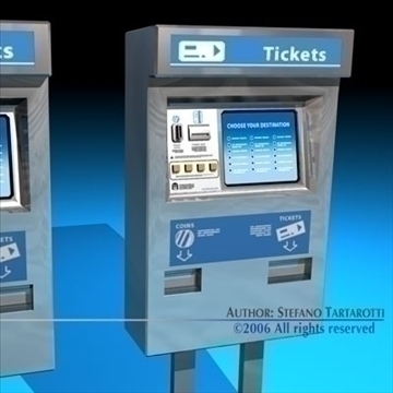 ticket dispenser 3d model 3ds dxf c4d obj 84649