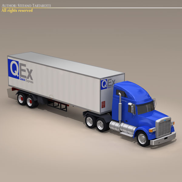 us freight truck 3d model 3ds dxf c4d obj 112910