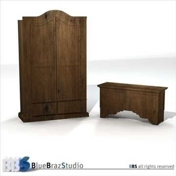 wardrobe and chest 3d model 3ds dxf c4d obj 106908