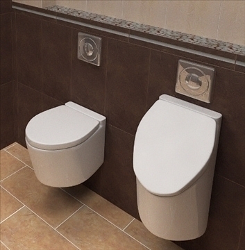 water-closet pan urinal button 3d model lwo 82199