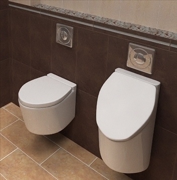 water-closet pan urinal button 3d model lwo 82200