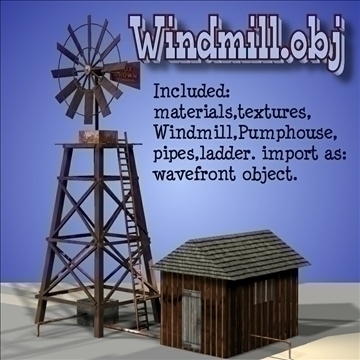 windmill.obj 3d model obj 104923
