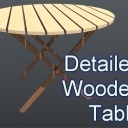 wooden circular table 001 3d model 3ds max ma mb 102201