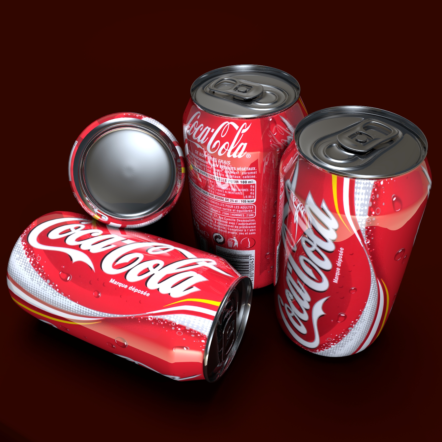 Coca Cola Can 3D Model FlatPyramid