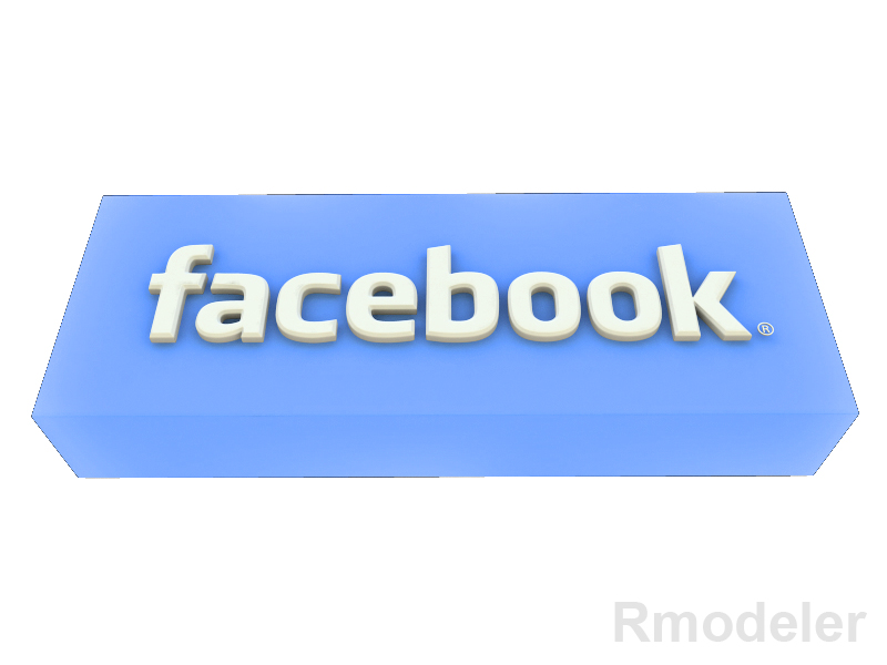 facebook 3d logo 3d model fbx dae ma mb obj 118767