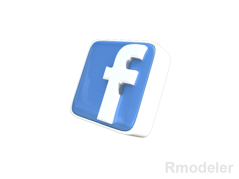 facebook letter 3d logo 3d model dae ma mb obj 118770