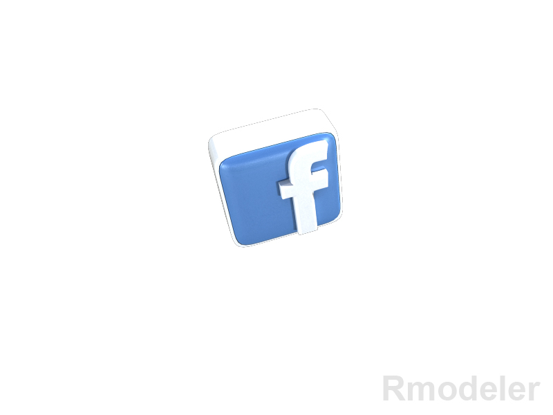 facebook letter 3d logo 3d model dae ma mb obj 118771