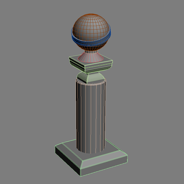 Golden globe award trophy 3D Model - FlatPyramid