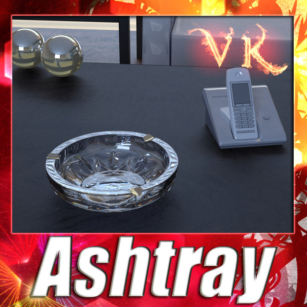 photorealistic ashtray high detail 3d model 3ds max fbx obj 129437