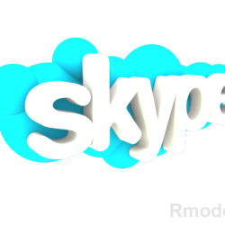 skype 3d logo 3d model dae ma mb obj 118824