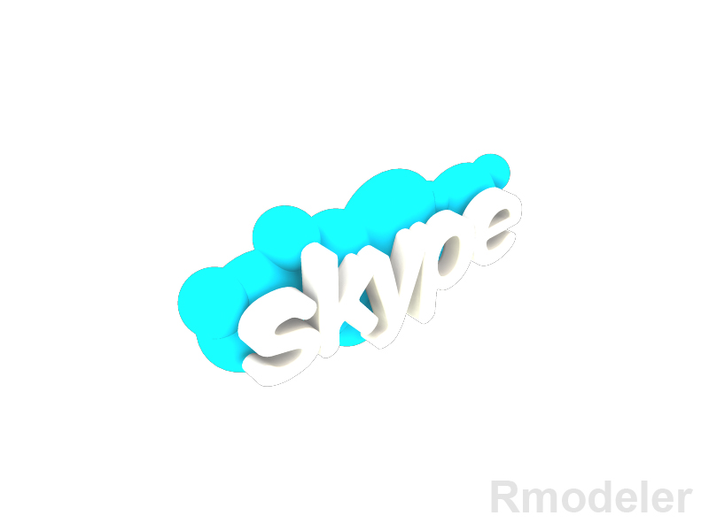 skype 3d logo 3d model dae ma mb obj 118826