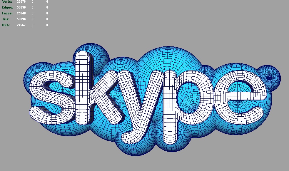 skype 3d logo 3d model dae ma mb obj 118828