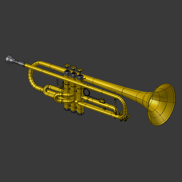 trumpet 3d model 3ds max fbx blend obj 119339