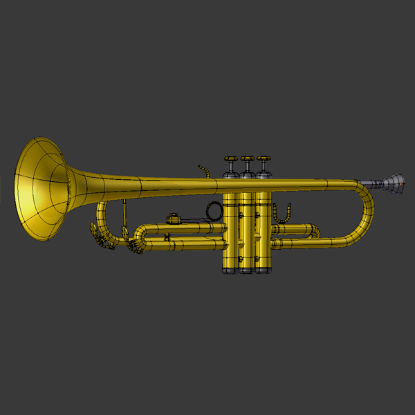 trumpet 3d model 3ds max fbx blend obj 119340