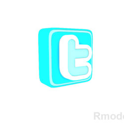 twitter letter 3d logo 3d model dae ma mb obj 118834