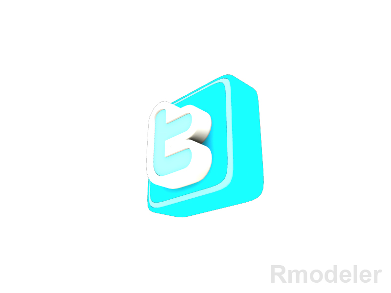 twitter letter 3d logo 3d model dae ma mb obj 118835