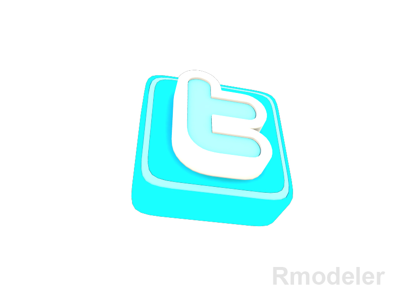 twitter letter 3d logo 3d model dae ma mb obj 118836