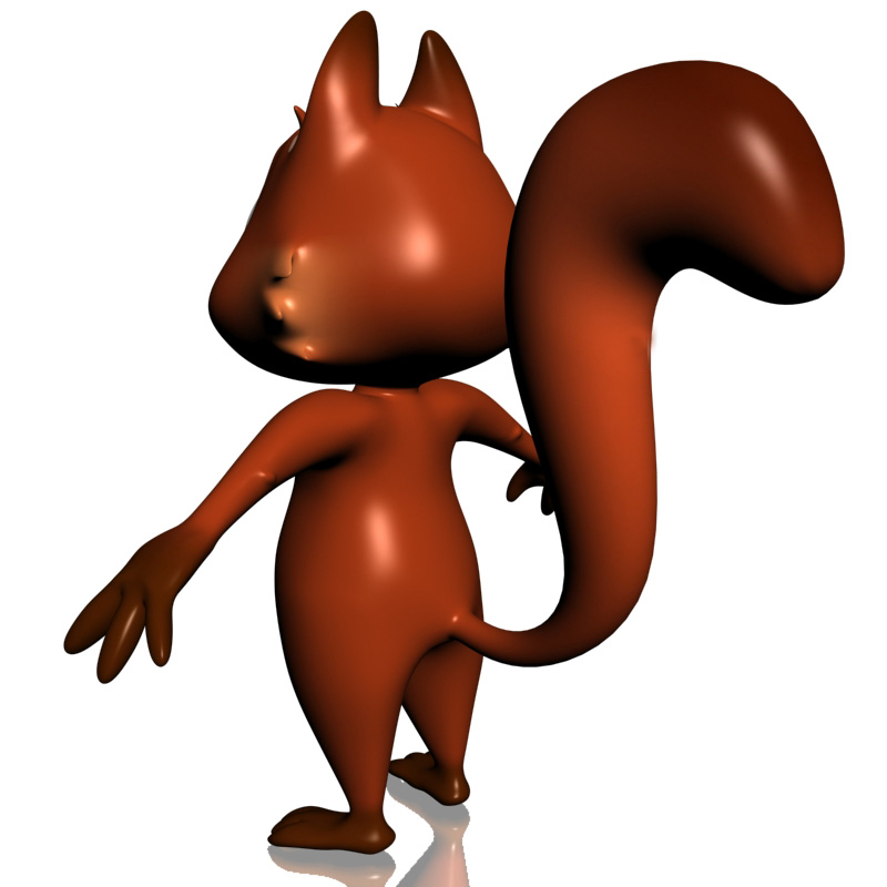 Cartoon Squirrel Character RIGGED 3D Model - FlatPyramid