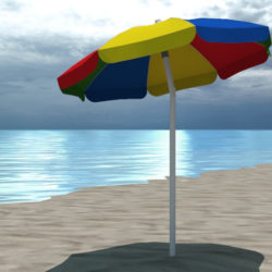 4 beach umbrellas and beach environment 3d model 3ds max fbx c4d obj 116061