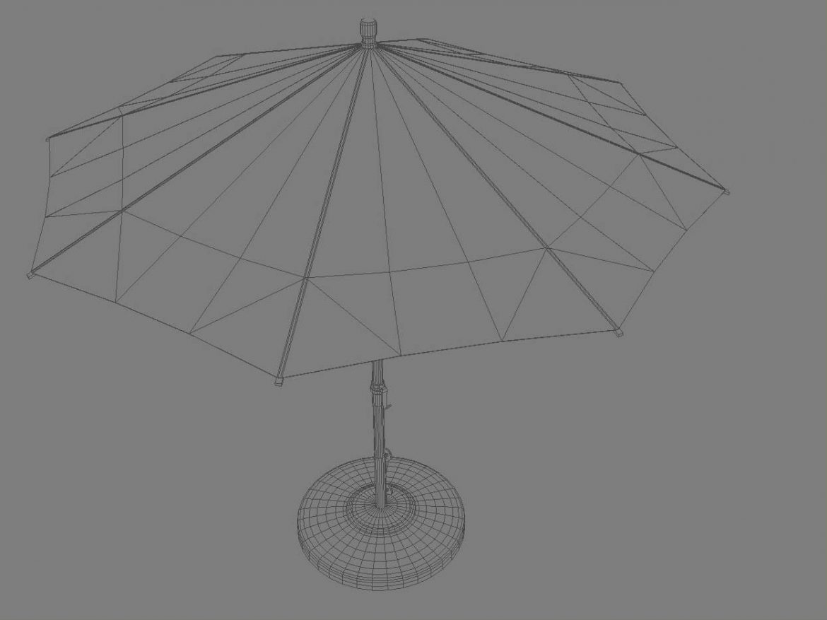 patio umbrella and stand 3d model 3ds max dxf fbx obj 114885