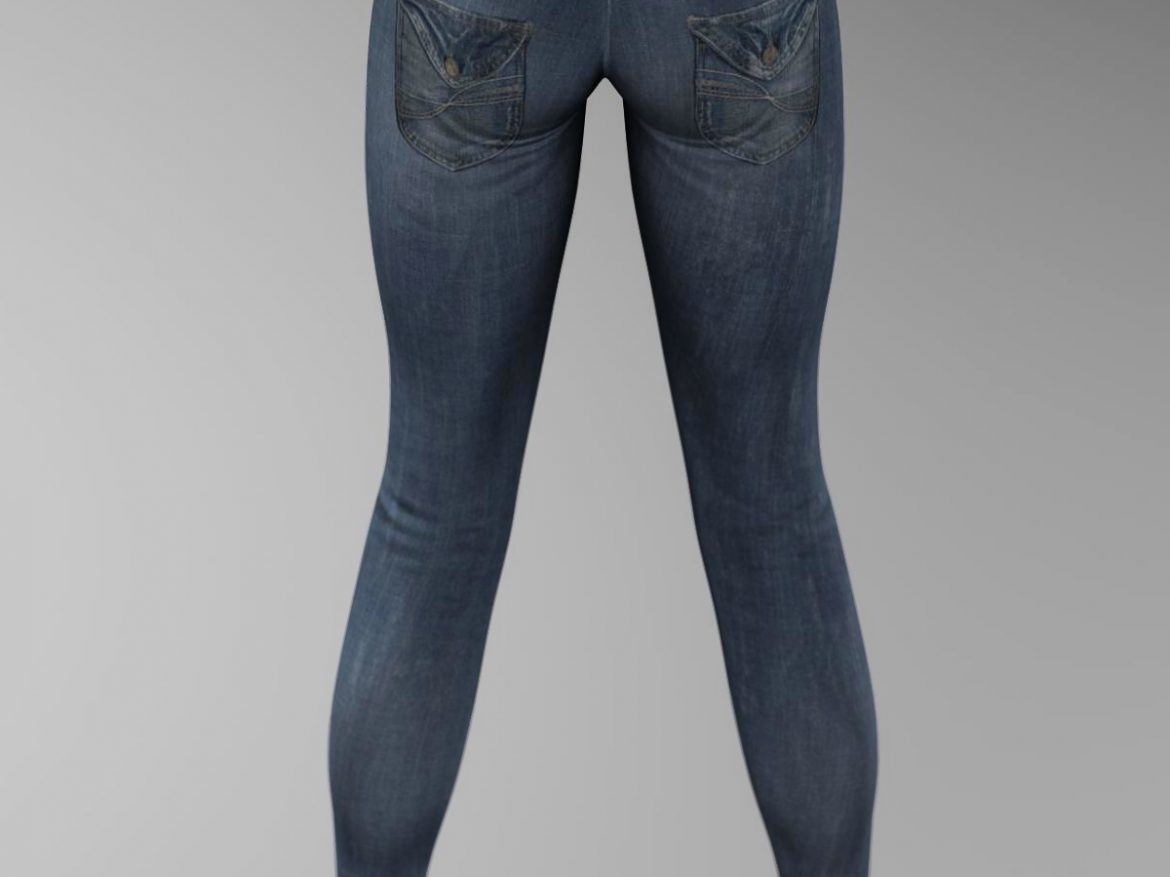 female jeans 3d model 3ds max fbx c4d ma mb obj 160404