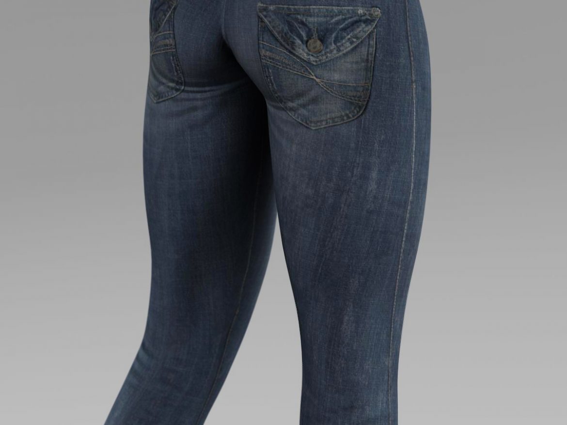 female jeans 3d model 3ds max fbx c4d ma mb obj 160406