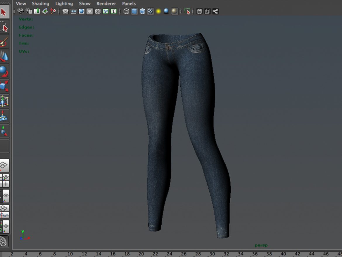 female jeans 3d model 3ds max fbx c4d ma mb obj 160413