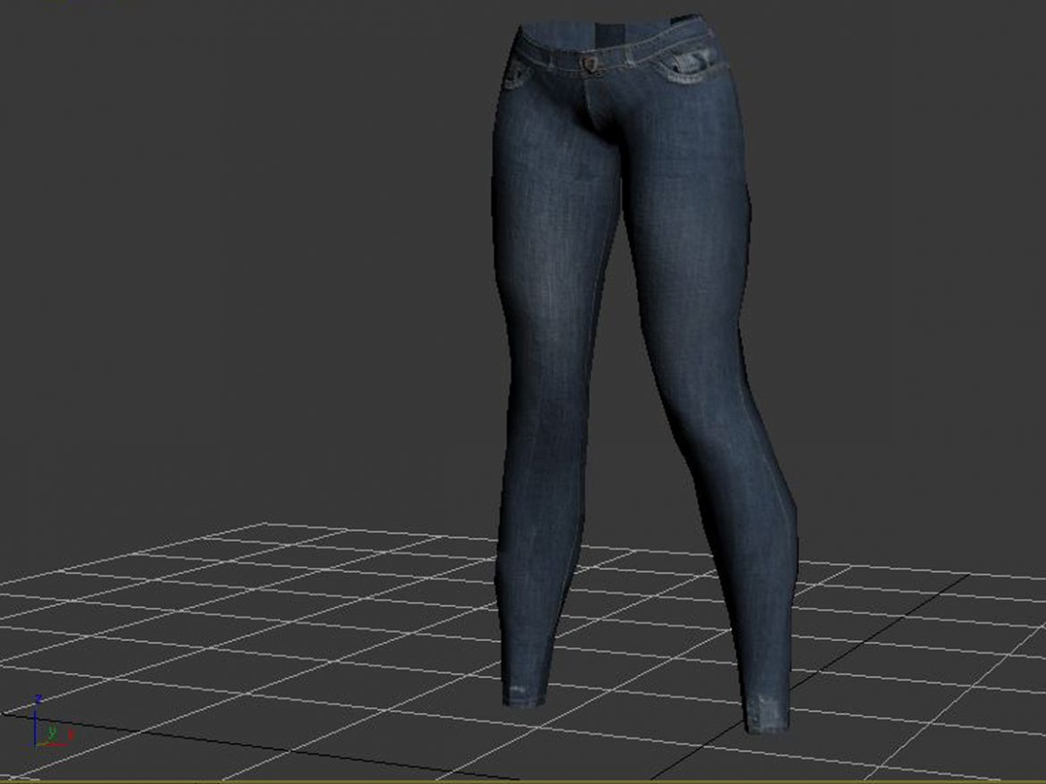 female jeans 3d model 3ds max fbx c4d ma mb obj 160415