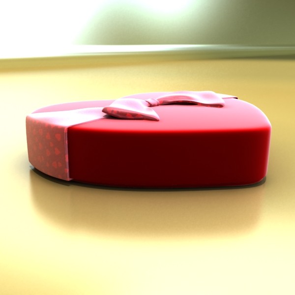 chocolate candy pieces in heart box 3d model 3ds max fbx obj 132544